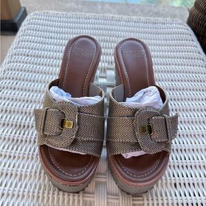 Donald J. Pliner Tan Leather Mules